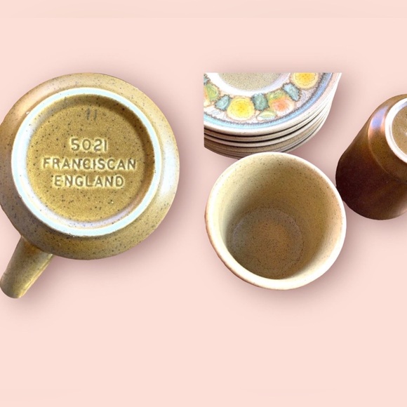 Franciscan Pottery Cups & Saucer Sets - Picture 9 of 10